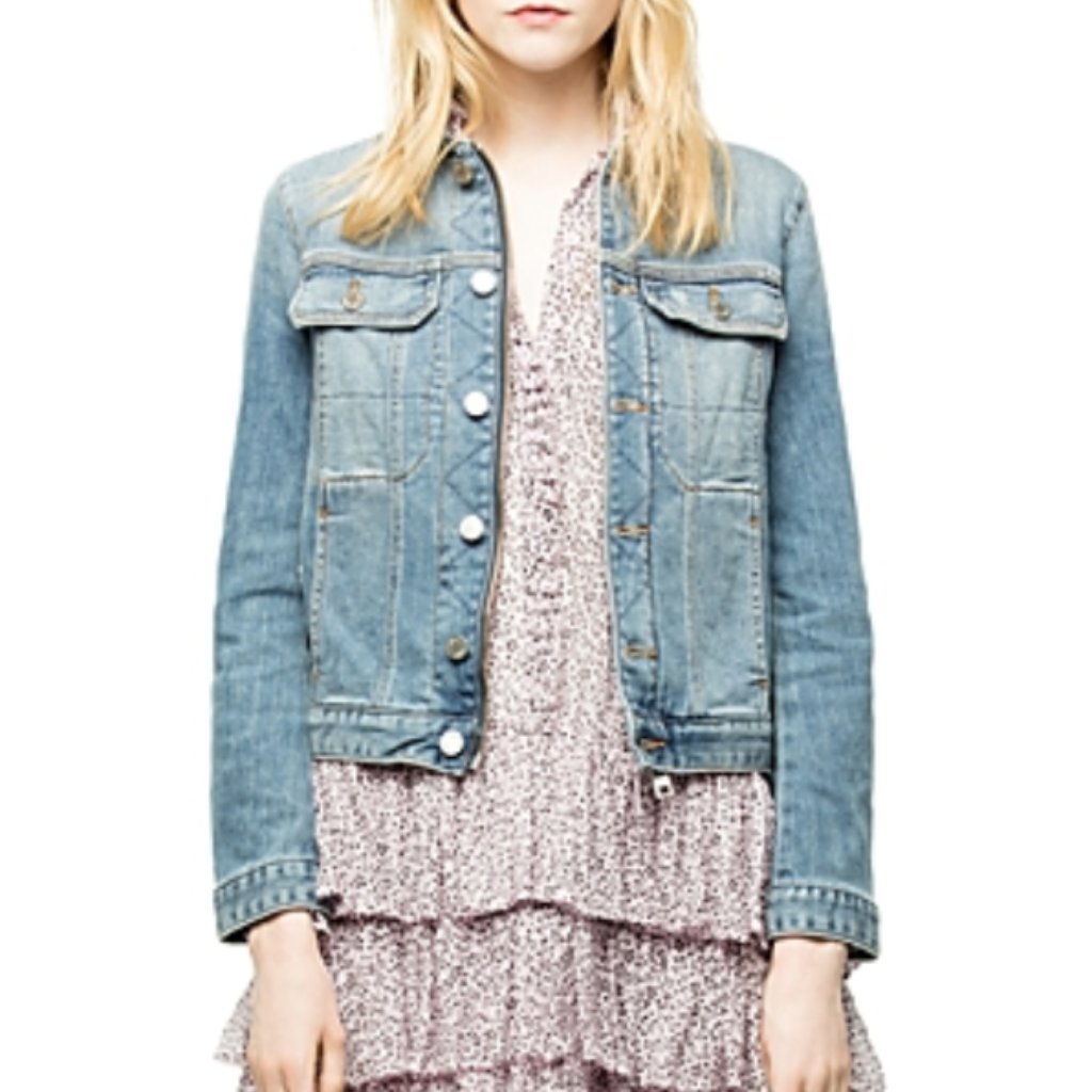 Zadig & Voltaire Women's Kioky Permanent Denim Jacket Bleu Size Xs 6071